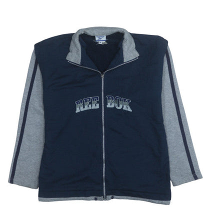 Mens UK Size M Reebok Blue Full Zip Sweatshirt