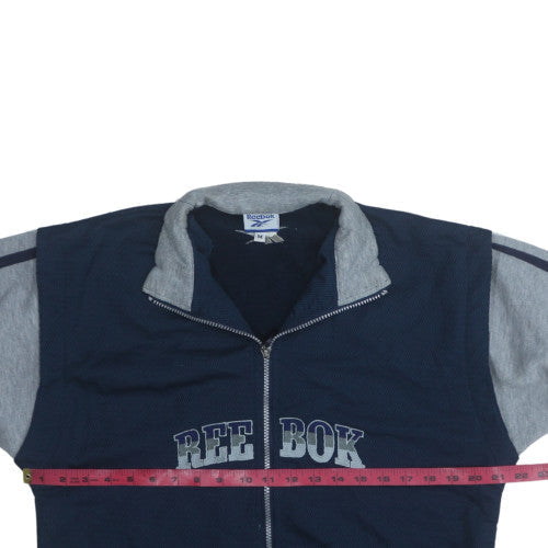 Mens UK Size M Reebok Blue Full Zip Sweatshirt