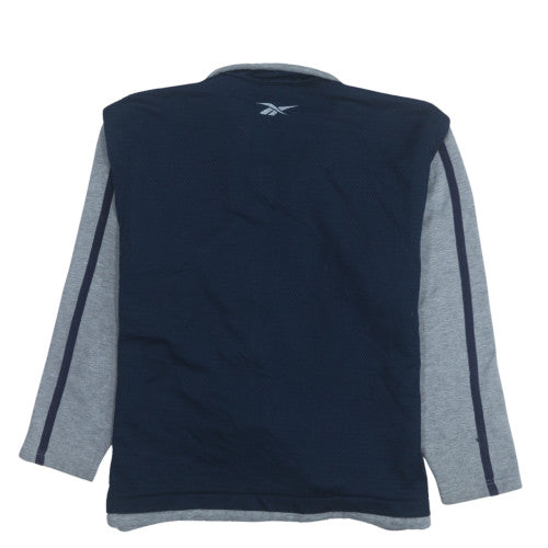 Mens UK Size M Reebok Blue Full Zip Sweatshirt