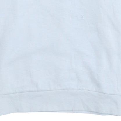 Champion Boys White Fleece Pullover Sweatshirt XL 13-14Y Logo Print Crew Neck