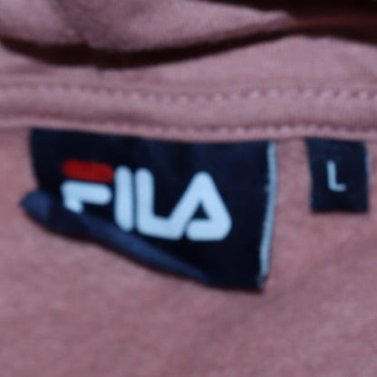 Womens UK Size L FILA Pink Pullover Hoodie
