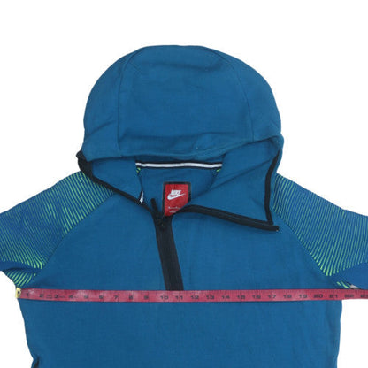 Mens UK Size M Nike Blue 1/2 Zip Hoodie