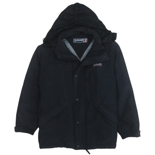 Mens UK Size L Schott NYC Black Parka Coat
