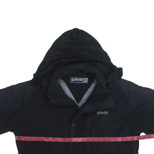 Mens UK Size L Schott NYC Black Parka Coat