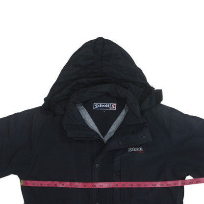 Mens UK Size L Schott NYC Black Parka Coat