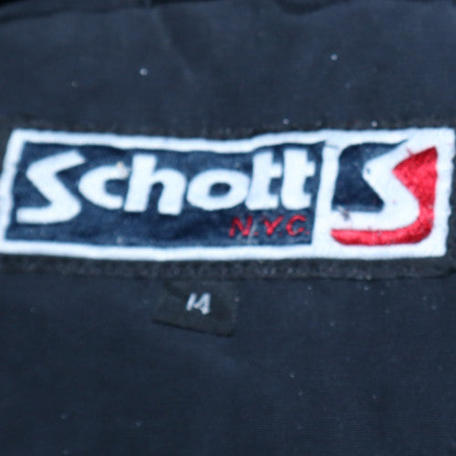 Mens UK Size L Schott NYC Black Parka Coat