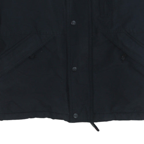 Mens UK Size L Schott NYC Black Parka Coat