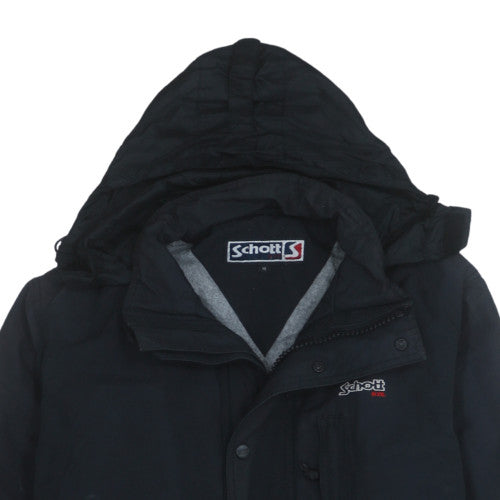 Mens UK Size L Schott NYC Black Parka Coat