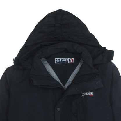 Mens UK Size L Schott NYC Black Parka Coat