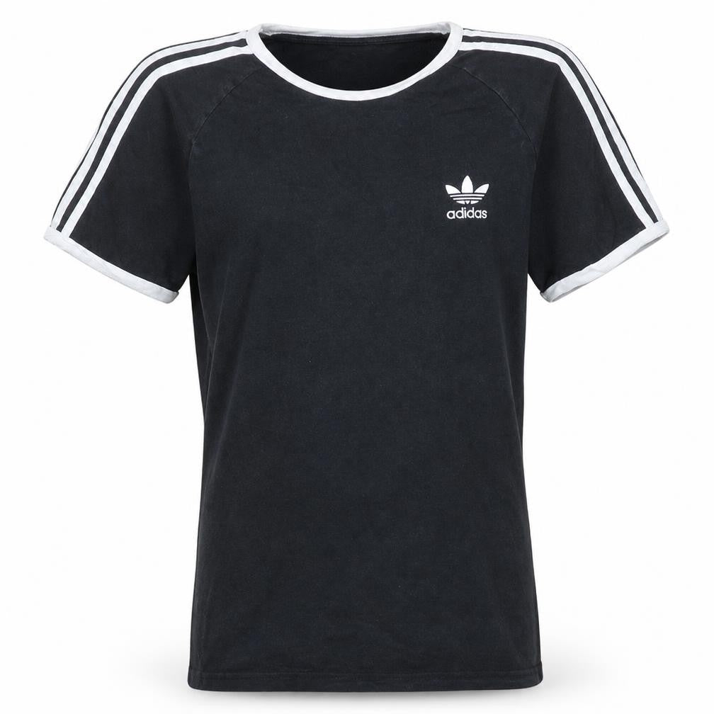 Front view of Adidas Men's Black Short Sleeve Crew Neck Sports T-Shirt M