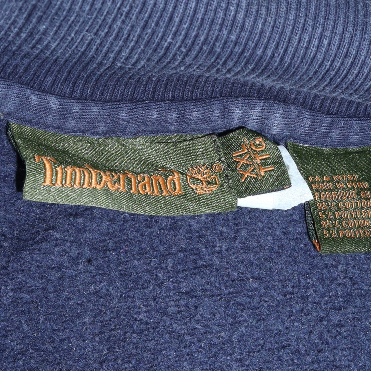 Mens UK Size 2XL Timberland Blue Henley Sweatshirt
