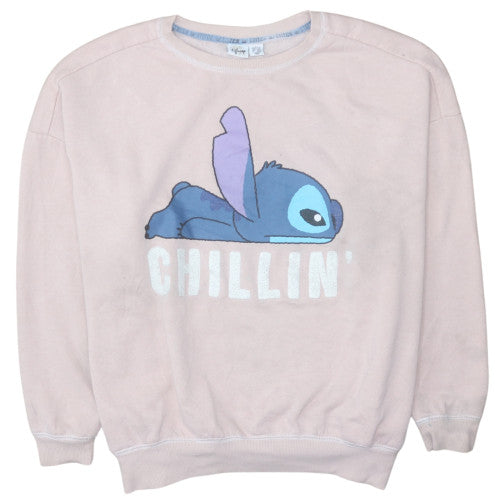 Womens UK Size L Disney Pink Pullover Sweatshirt