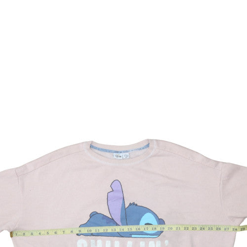 Womens UK Size L Disney Pink Pullover Sweatshirt