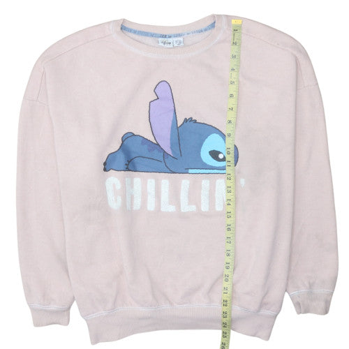 Womens UK Size L Disney Pink Pullover Sweatshirt