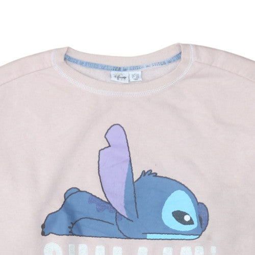 Womens UK Size L Disney Pink Pullover Sweatshirt