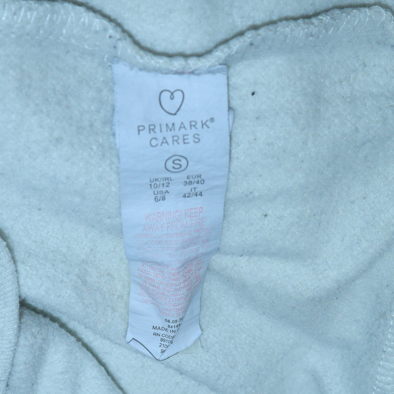 Womens UK Size 10/12 Primark White Pullover Hoodie