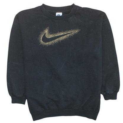 Nike Girls Black Gold Logo XL Sweatshirt Crew Neck Pullover