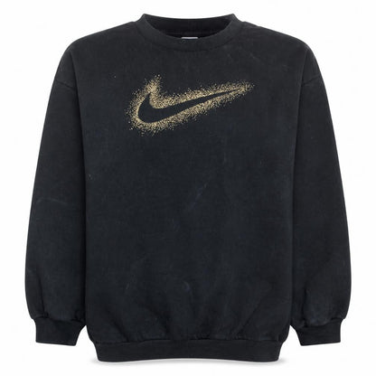 Nike Girls Black Gold Logo XL Sweatshirt Crew Neck Pullover