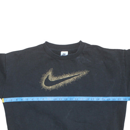 Nike Girls Black Gold Logo XL Sweatshirt Crew Neck Pullover
