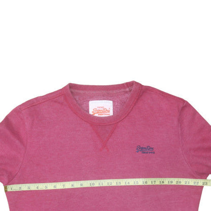 Womens UK Size L Superdry Pink Pullover Sweatshirt