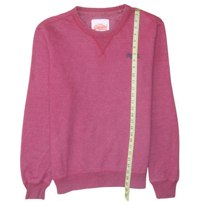 Womens UK Size L Superdry Pink Pullover Sweatshirt