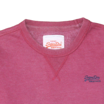 Womens UK Size L Superdry Pink Pullover Sweatshirt