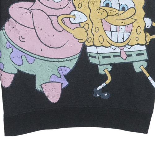 Womens UK Size S SpongeBob SquarePants Black Pullover Sweatshirt