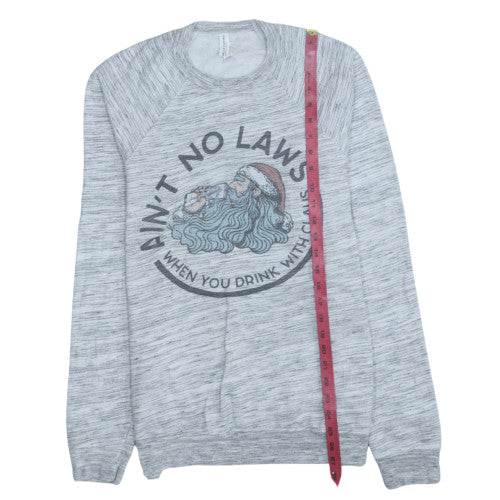 Mens UK Size M Bella Canvas Grey Pullover Sweatshirt