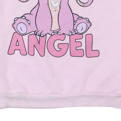 Disney Girls Pink Angel Sweatshirt 14 Years Pullover Crew Neck Cotton Blend