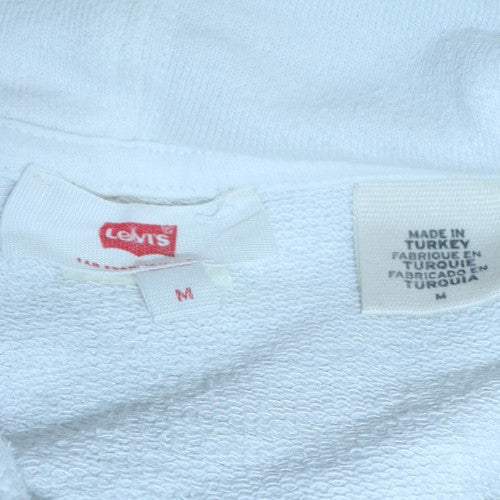 Mens UK Size M Levi's White Pullover Hoodie