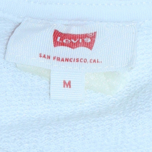 Mens UK Size M Levi's White Pullover Sweatshirt