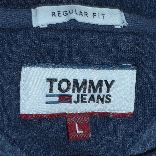 Mens UK Size L Tommy Jeans Blue Pullover Sweatshirt