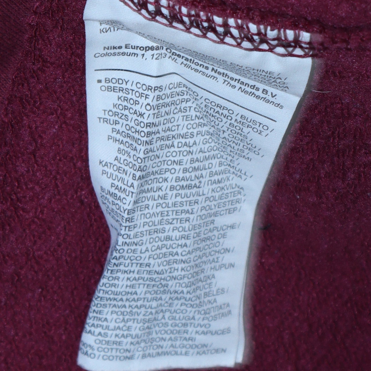 Mens UK Size S Nike Red Pullover Hoodie
