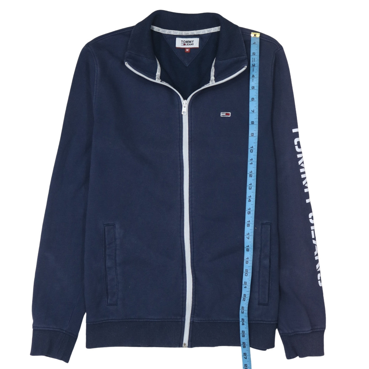 Mens UK Size M Tommy Jeans Blue Full Zip Sweatshirt