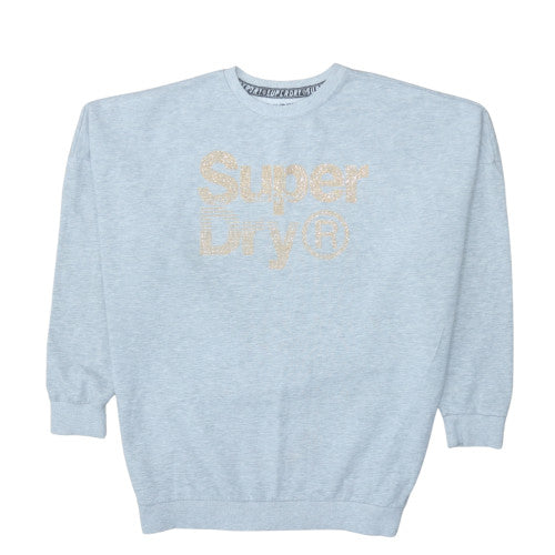 Womens UK Size XL Superdry Blue Pullover Sweatshirt