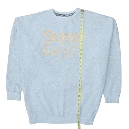 Womens UK Size XL Superdry Blue Pullover Sweatshirt