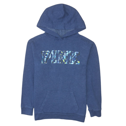 Womens UK Size S Victoria's Secret PINK Blue Pullover Hoodie