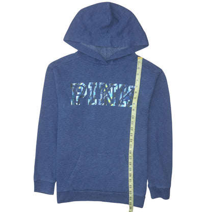 Womens UK Size S Victoria's Secret PINK Blue Pullover Hoodie