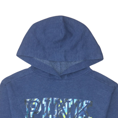 Womens UK Size S Victoria's Secret PINK Blue Pullover Hoodie