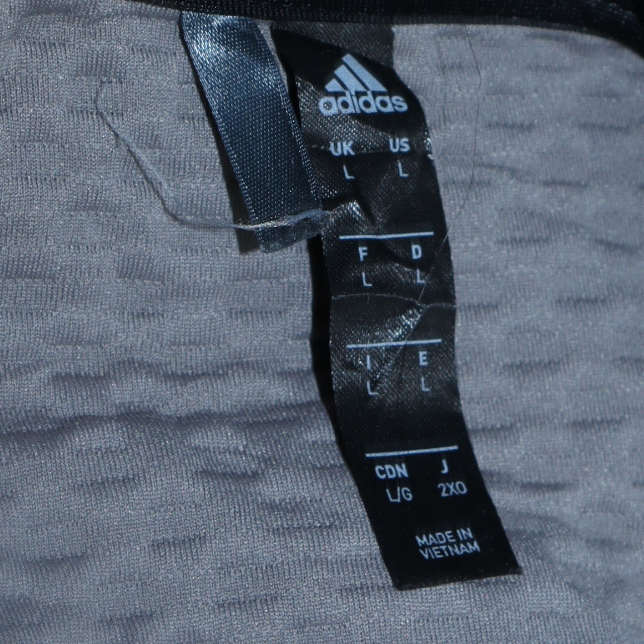 Mens UK Size L adidas Grey Full Zip Sweatshirt