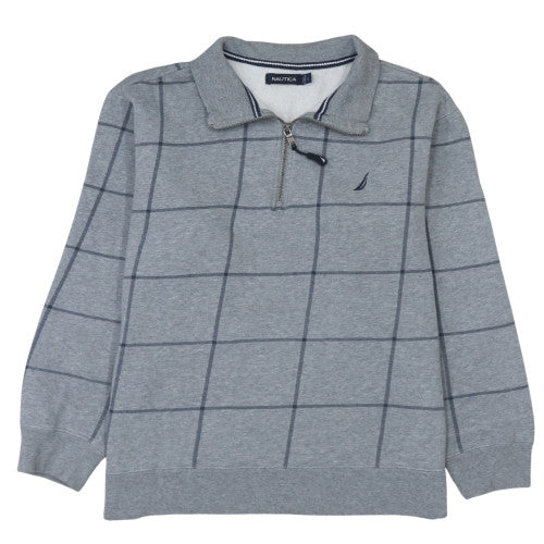 Mens UK Size L Nautica Grey Henley Sweatshirt