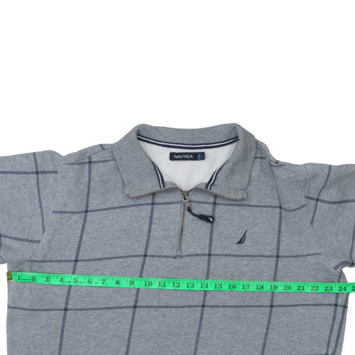 Mens UK Size L Nautica Grey Henley Sweatshirt