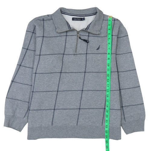 Mens UK Size L Nautica Grey Henley Sweatshirt