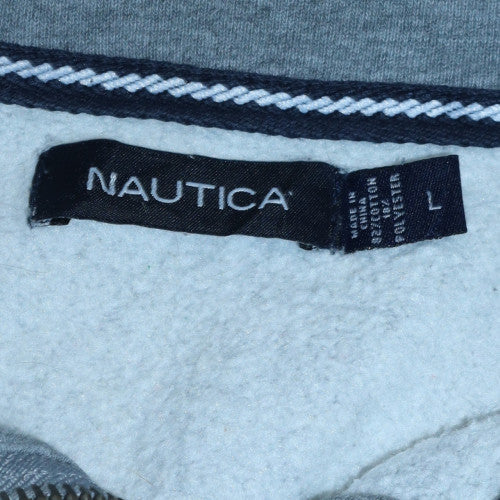Mens UK Size L Nautica Grey Henley Sweatshirt