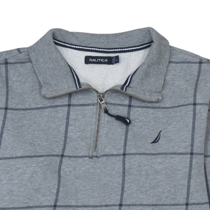 Mens UK Size L Nautica Grey Henley Sweatshirt