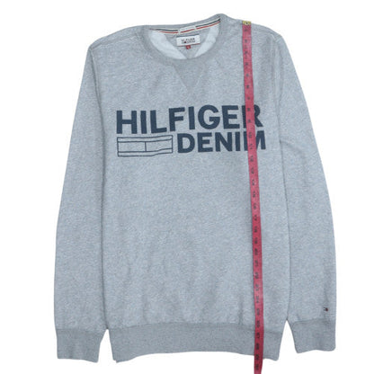 Mens UK Size L Hilfiger Denim Grey Pullover Sweatshirt