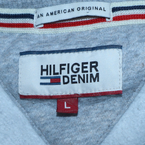 Mens UK Size L Hilfiger Denim Grey Pullover Sweatshirt