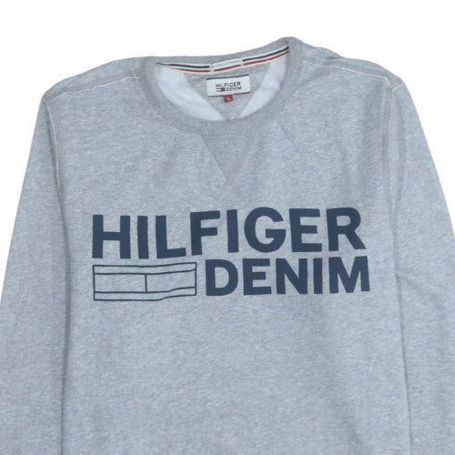 Mens UK Size L Hilfiger Denim Grey Pullover Sweatshirt