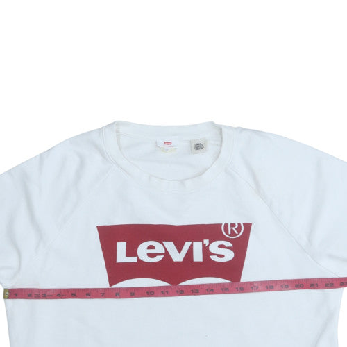 Mens UK Size L Levi's White Pullover Sweatshirt
