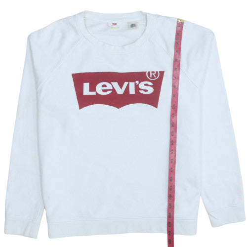 Mens UK Size L Levi's White Pullover Sweatshirt